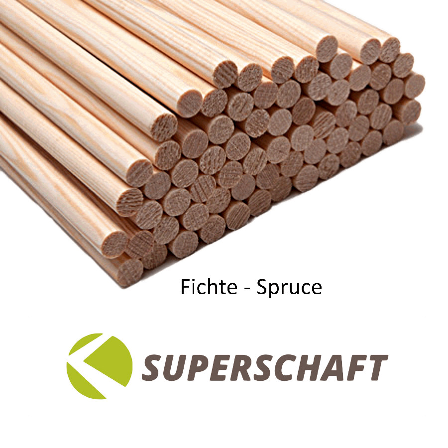 (Bild für) Superschaft Holzschaft Fichte 32" tapered (12er Pack)