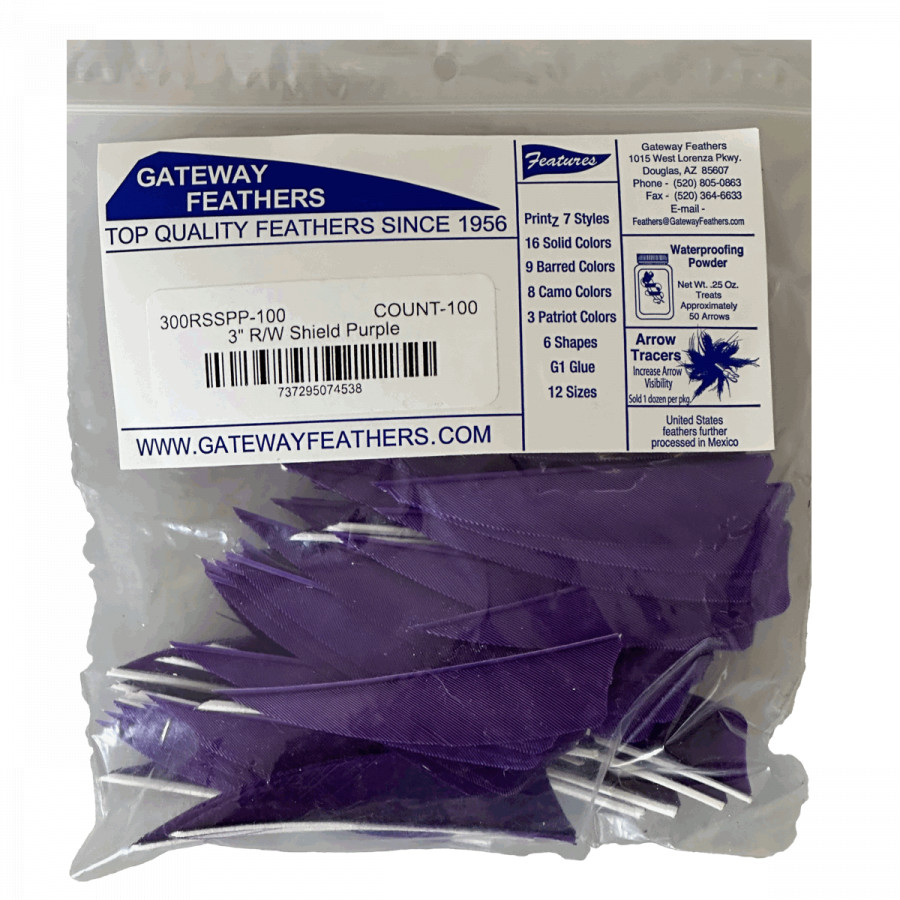 (Bild für) Gateway Naturfeder 3" RW (Shield) Purple 100/pk *SALE*