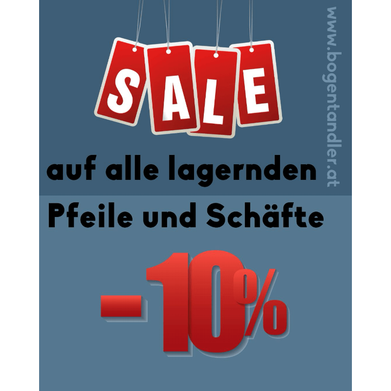 10% Rabatt auf lagernde Pfeile und Schäfte